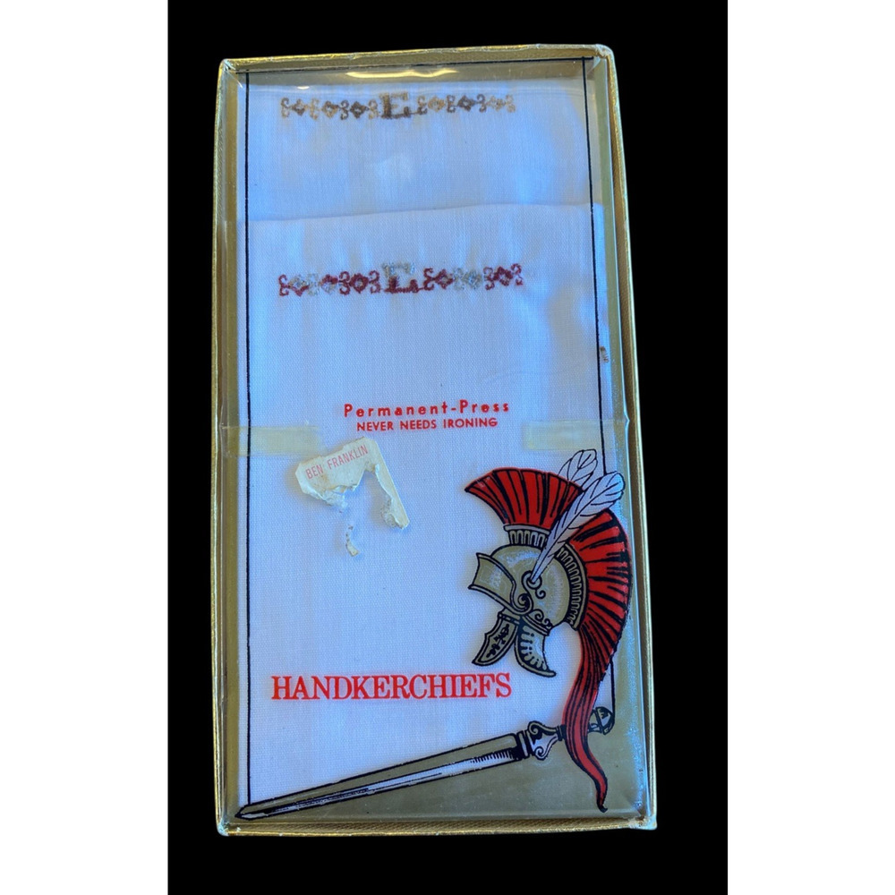 E Monogrammed Handkerchiefs Set Initial Monogram … - image 1